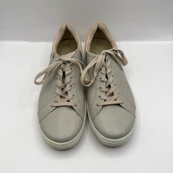 ECCO Soft 7 Women 39 EU 8 US Grey Leather Sneakers New with Factory Defects - Picture 3 of 10